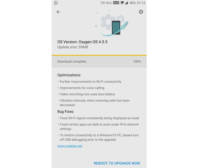 Oxygen OS 4.5.5 Update OnePlus 5